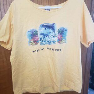 Key West Dolphin Graphic T-Shirt – Yellow – Size L